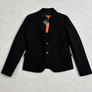 Joe Fresh Black Wool Blend Blazer Jacket Women's Size 2 Tailored Classic